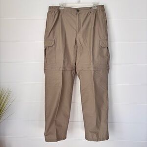 Columbia Men's Khaki Convertible Cargo Hiking Pants Large